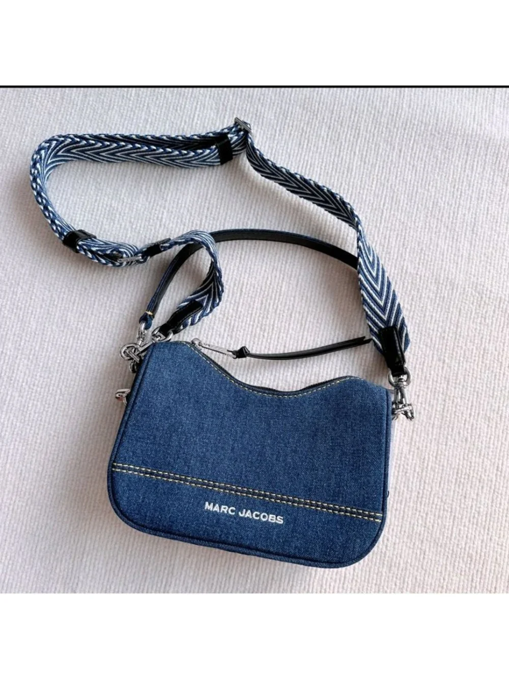 Marc Jacobs Denim Drifter Convertible Shoulder Bag Blue OS